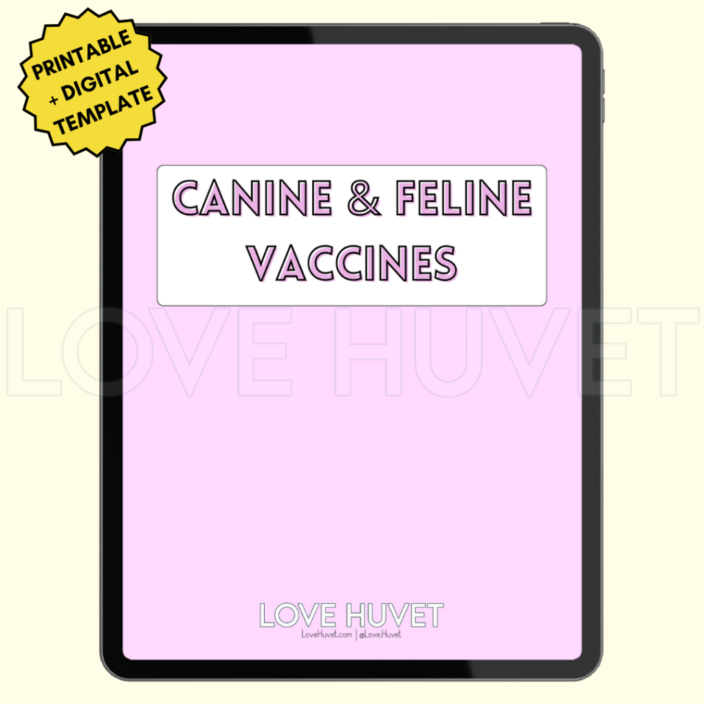 Canine & Feline Vaccines Guide (Printable + Digital) | Love Huvet