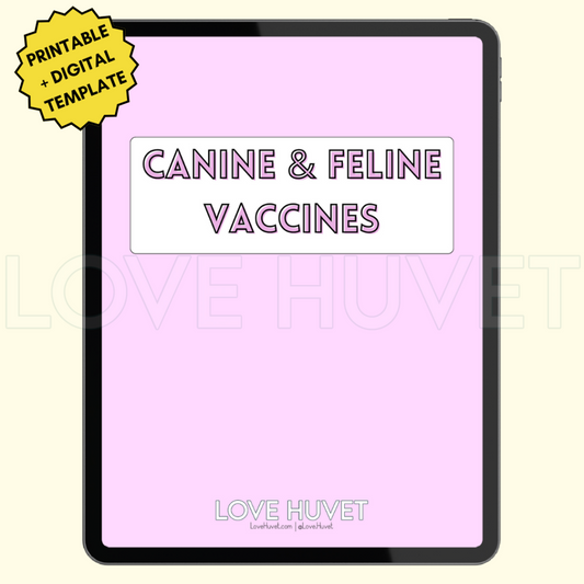 Canine & Feline Vaccines Guide (Printable + Digital) | Love Huvet