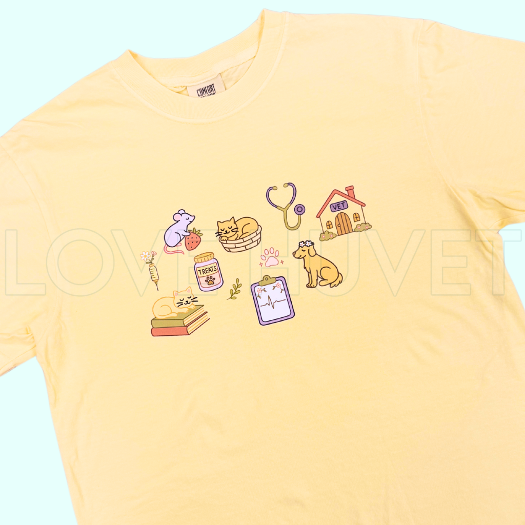 Cottage Vet Vibes T-Shirt | Cute Veterinary Tee for Vet Med Pros | Love Huvet