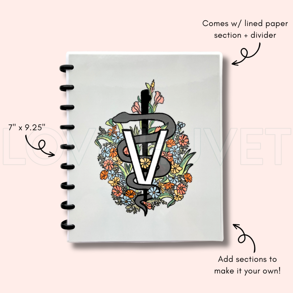 Floral Veterinary Caduceus Disc Journal | Love Huvet