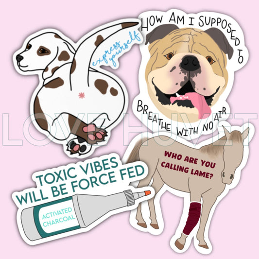 Veterinary Pun Sticker Pack | Love Huvet