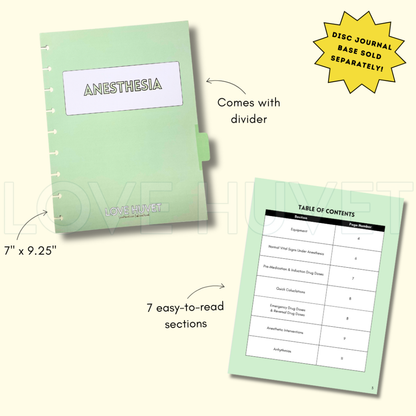 Anesthesia Disc Journal Section | Love Huvet