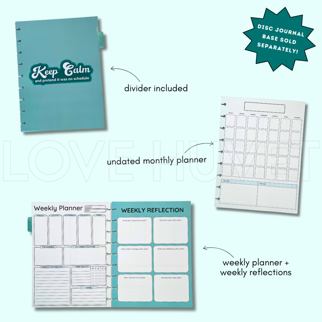 Calendar Disc Journal Insert (undated 6-month) | Love Huvet