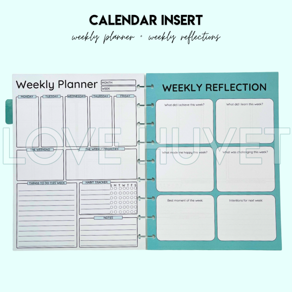 Calendar Disc Journal Insert (undated 6-month) | Love Huvet