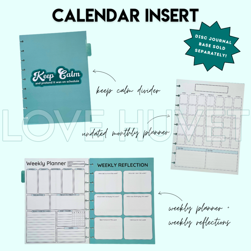 Calendar Disc Journal Insert (undated 6-month) | Love Huvet