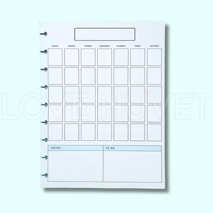 Calendar Disc Journal Insert (undated 6-month) | Love Huvet