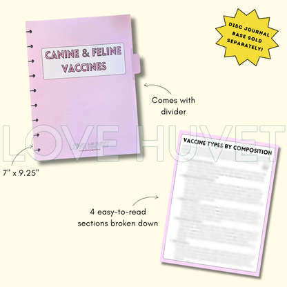 Canine & Feline Vaccines Disc Journal Section Stationery