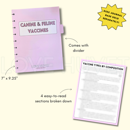 Canine & Feline Vaccines Disc Journal Section | Love Huvet