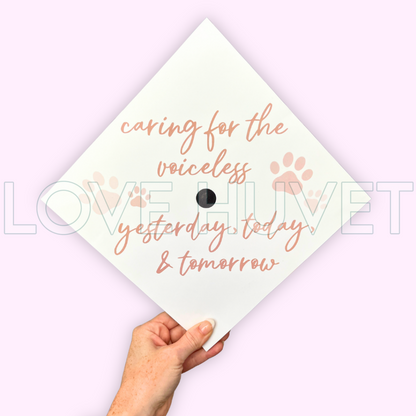 Caring For The Voiceless Grad Cap Topper | Love Huvet