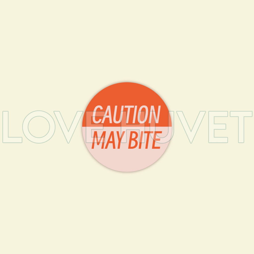 Caution May Bite Sticker | Love Huvet