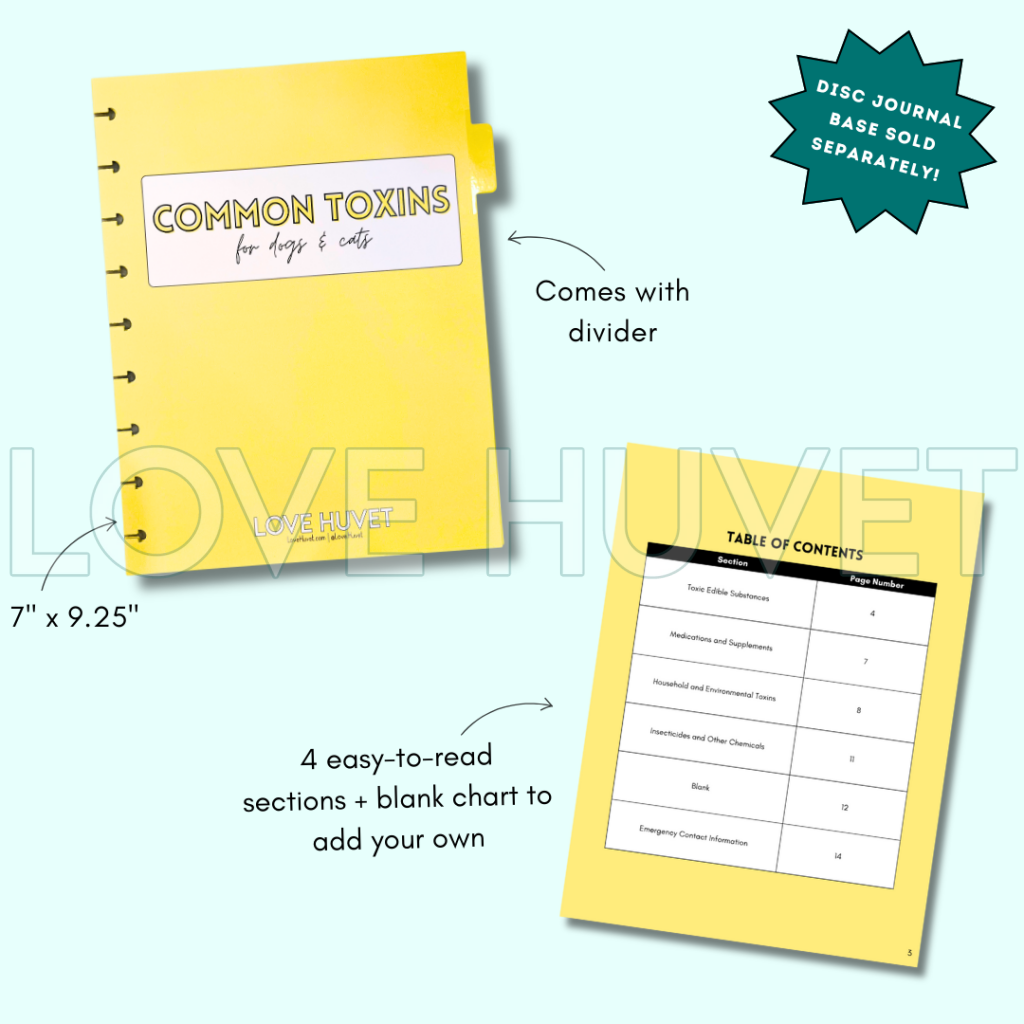 Common Toxins For Dogs & Cats Disc Journal Section Stationery