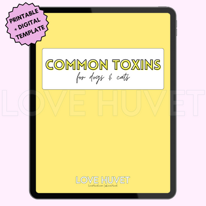 Common Toxins in Dogs & Cats Guide (Printable + Digital) | Love Huvet