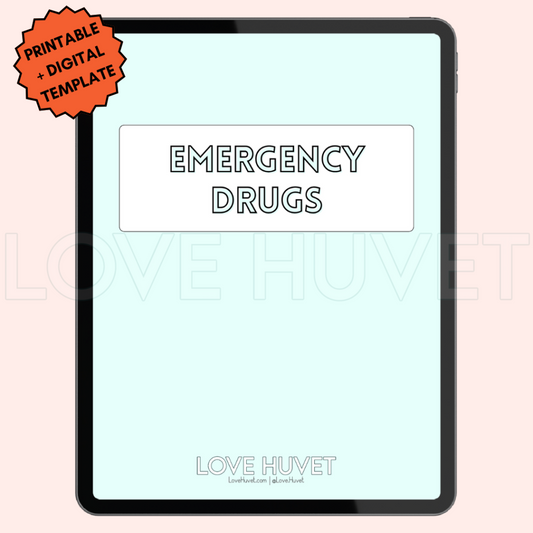 Emergency Drugs Reference Chart (Printable + Digital) | Love Huvet