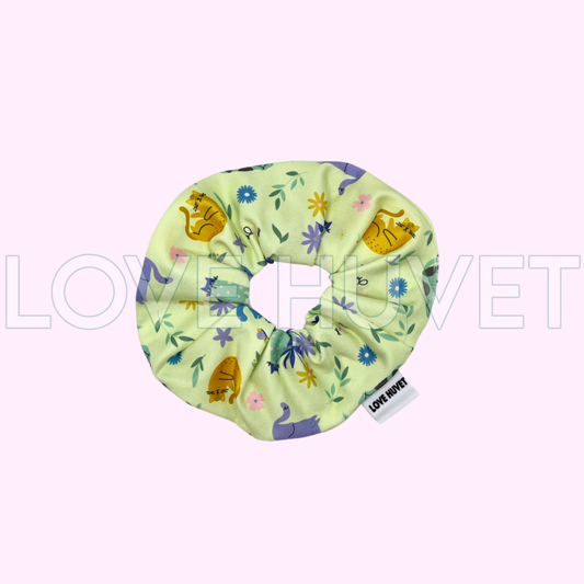 Floral Felines Scrunchie | Love Huvet