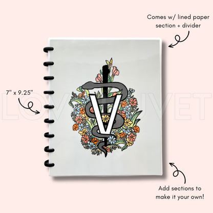 Floral Veterinary Caduceus Disc Journal | Love Huvet