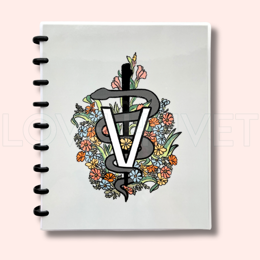 Floral Veterinary Caduceus Disc Journal | Love Huvet