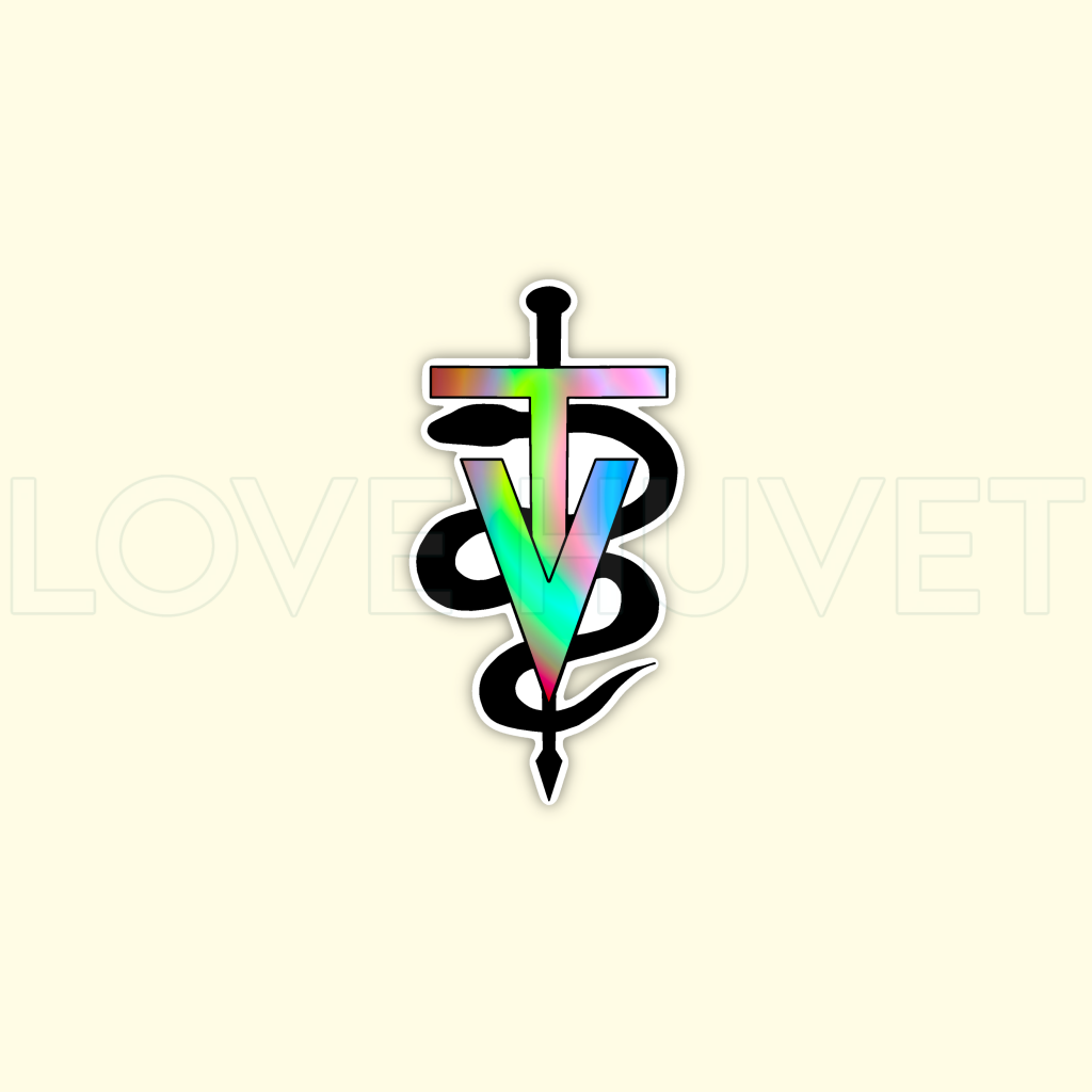 Holographic Vet Tech Symbol Sticker | Love Huvet