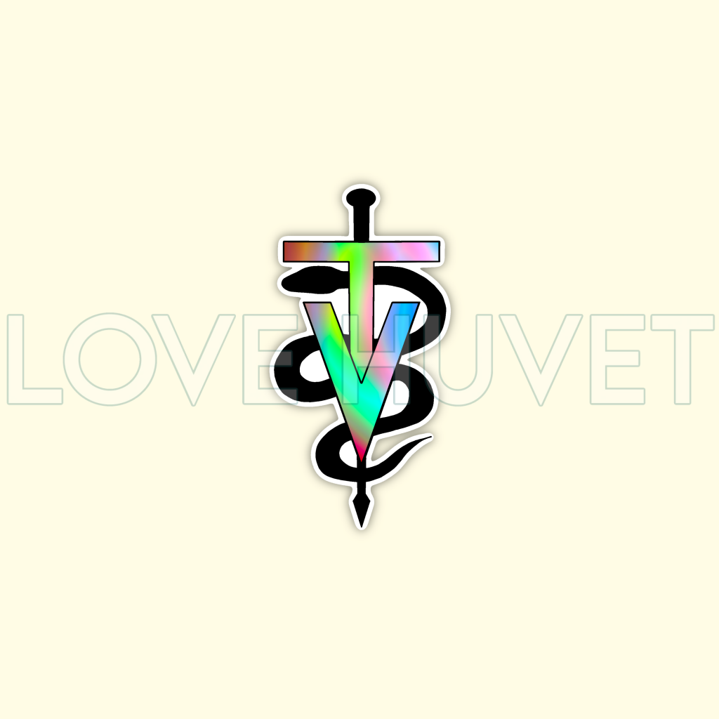 Holographic Vet Tech Symbol Sticker | Love Huvet