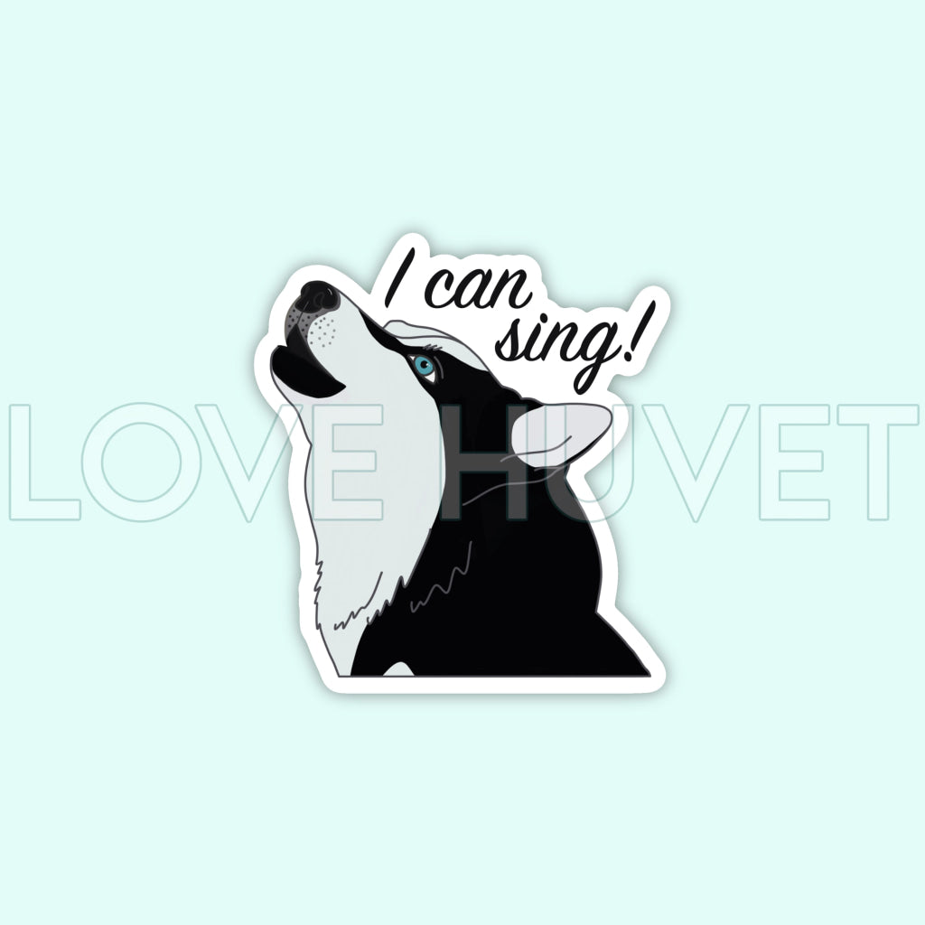 Husky Singing Sticker | Love Huvet