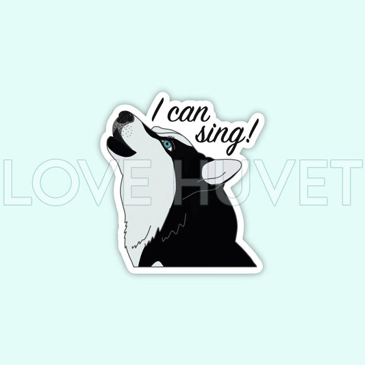 Husky Singing Sticker | Love Huvet