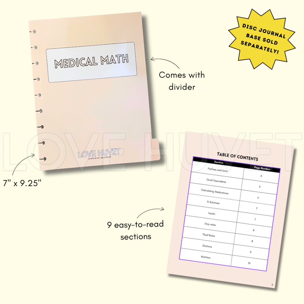 Medical Math Disc Journal Section | Love Huvet