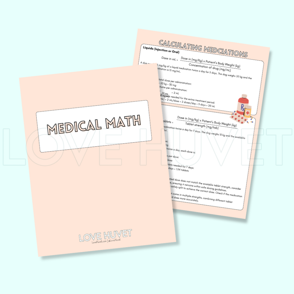 Medical Math Drawings Veterinary Medical Math Guide (Printable + Digital) – Love Huvet