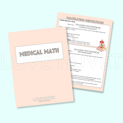 Medical Math Guide (Printable + Digital) | Love Huvet