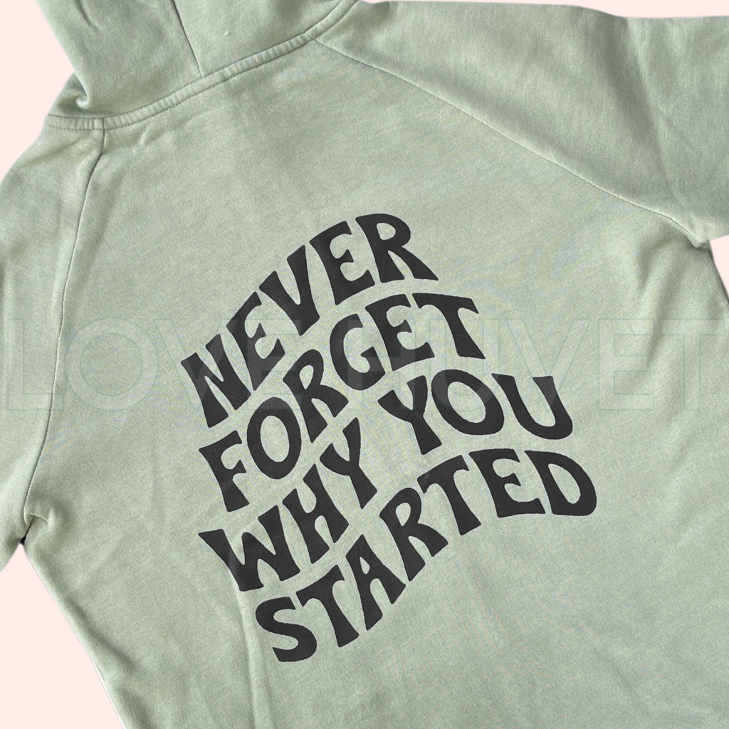 Never Forget Why Zip-up Sweatshirt | Love Huvet