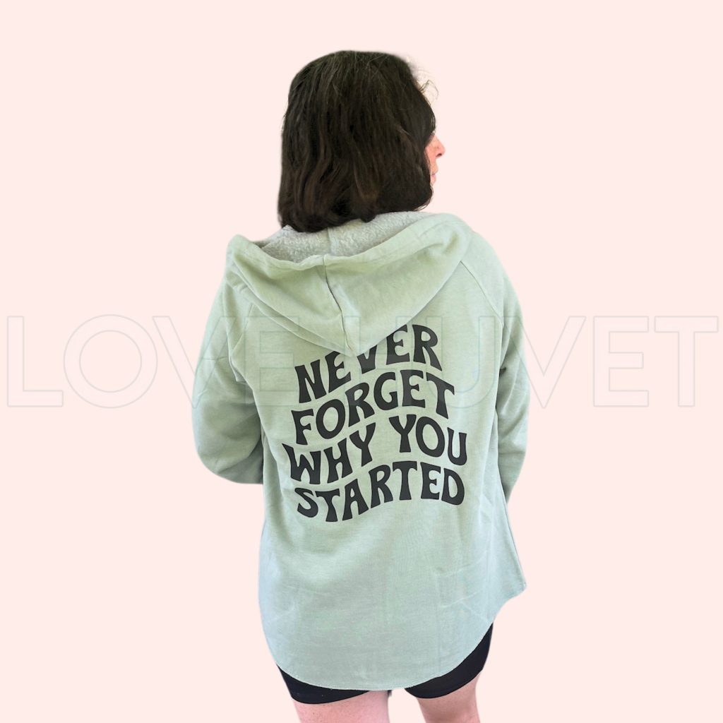 Never Forget Why Zip-up Sweatshirt | Love Huvet