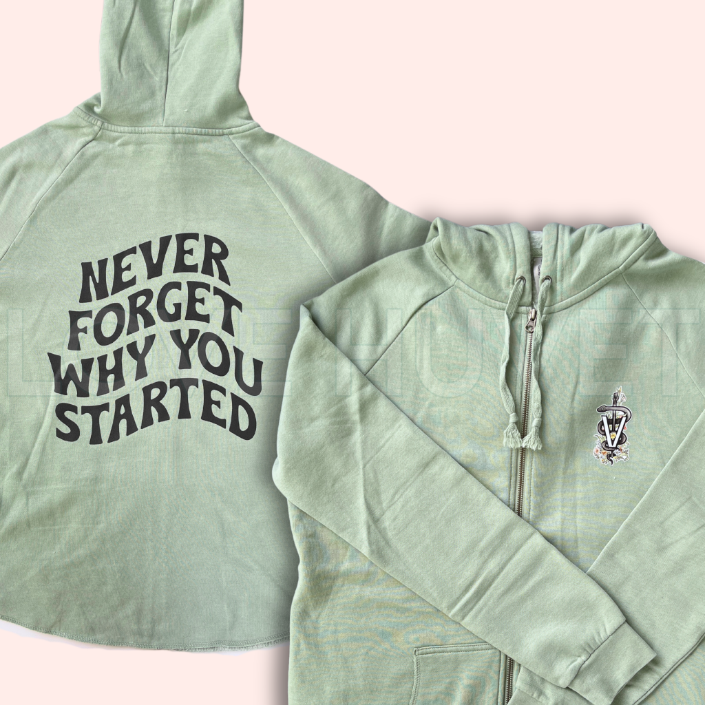 Never Forget Why Zip-up Sweatshirt | Love Huvet