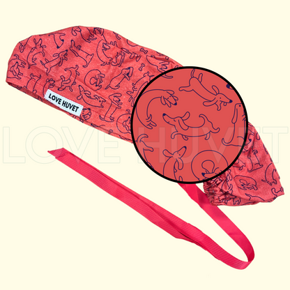 Ponytail Dachshund Doodles Scrub Cap | Love Huvet