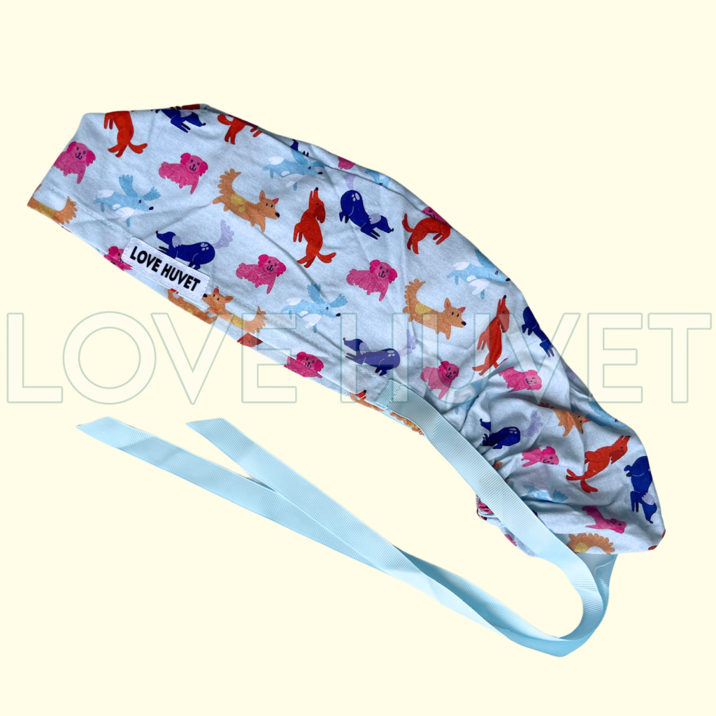 Ponytail Playful Pups Scrub Cap | Love Huvet