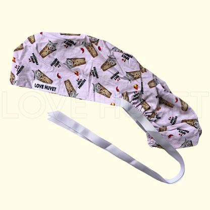 Ponytail Spicy Purrito Scrub Cap | Love Huvet