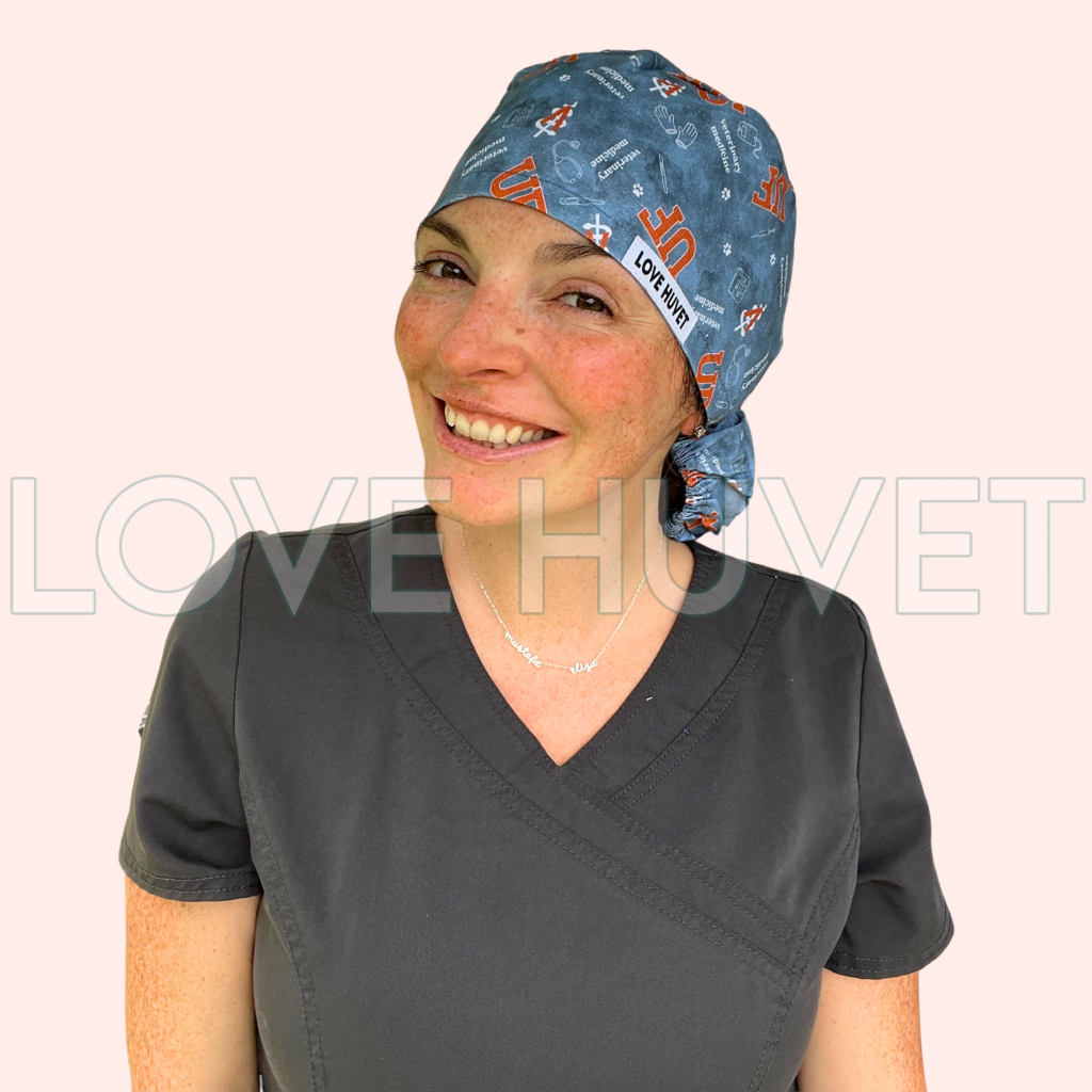 Ponytail Uf Doodle Scrub Cap