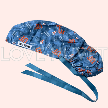 Ponytail Uf Doodle Scrub Cap