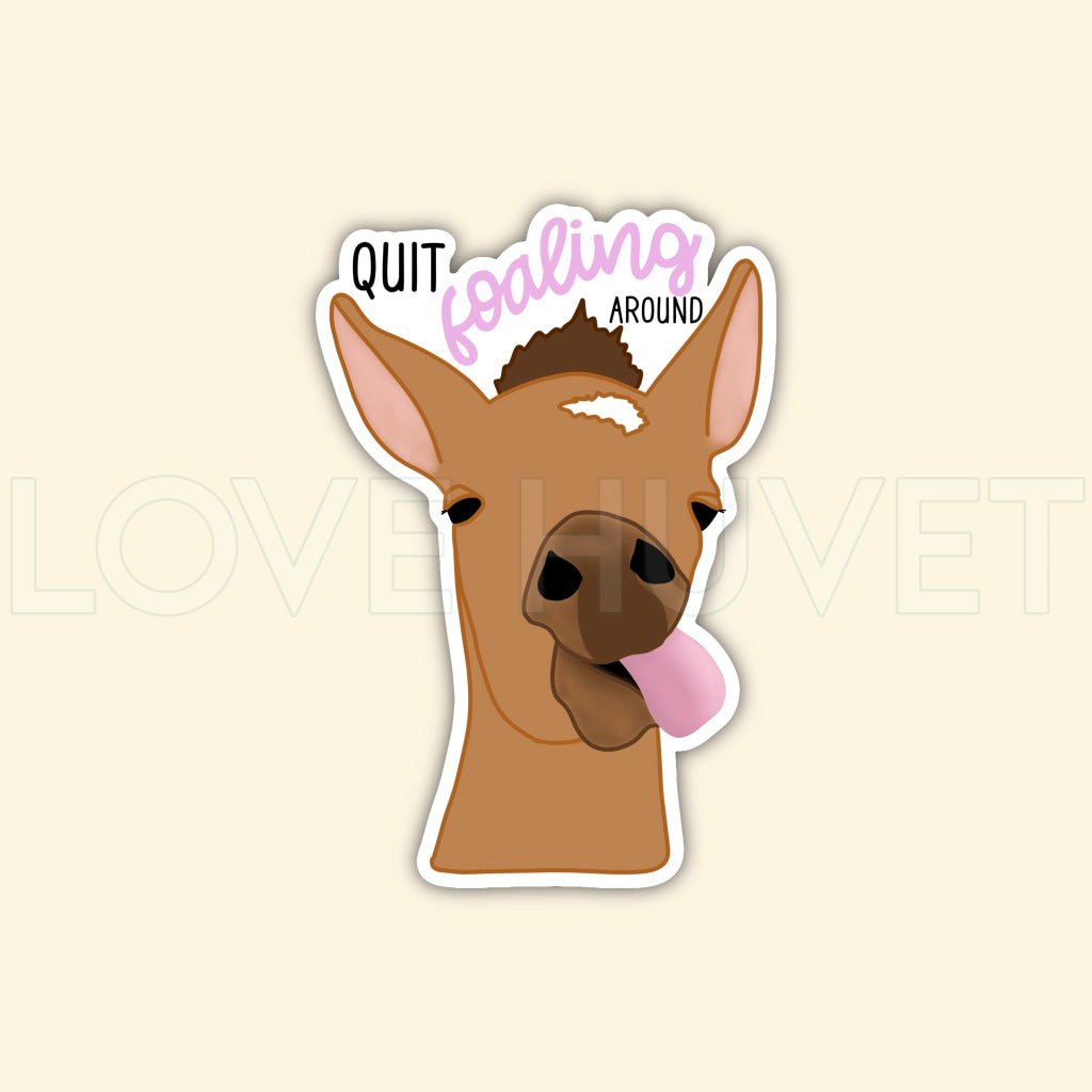 Quit Foaling Around Sticker | Love Huvet