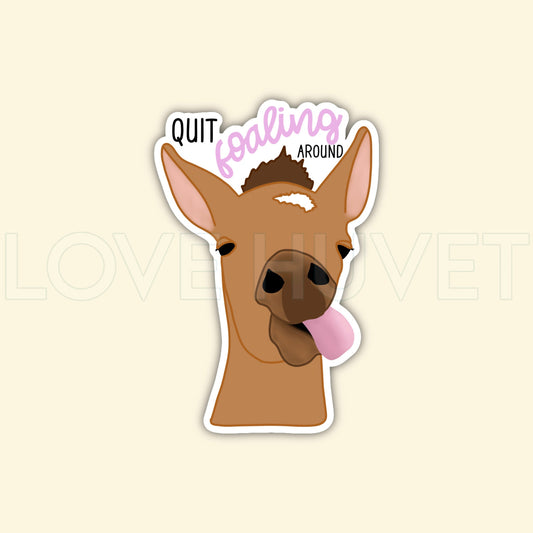 Quit Foaling Around Sticker | Love Huvet