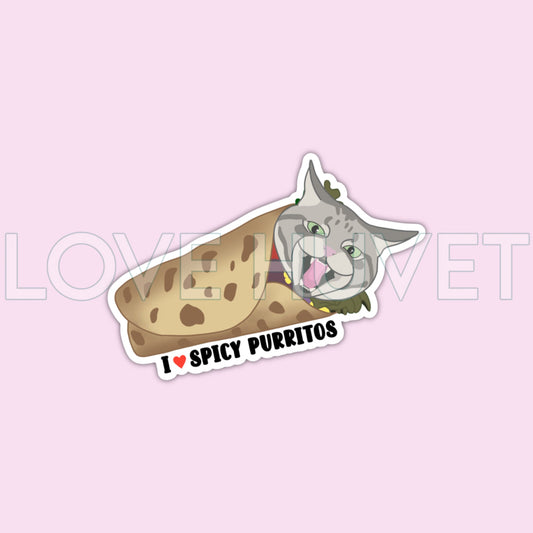 Spicy Purrito Sticker | Love Huvet