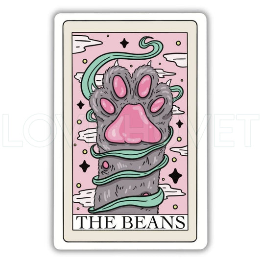 The Beans Cat Tarot Card Vinyl Sticker