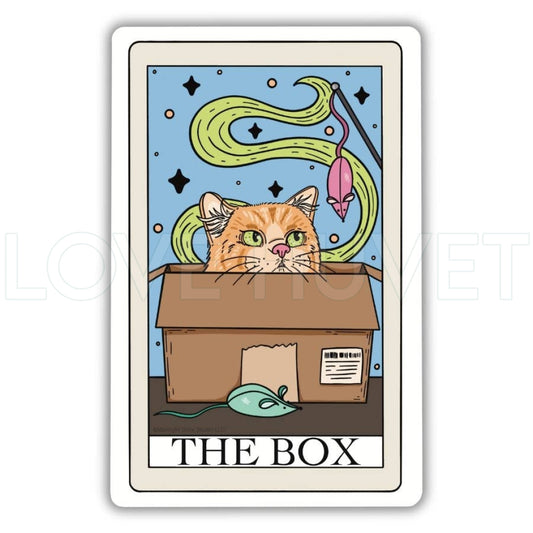 The Box Cat Tarot Card Vinyl Sticker