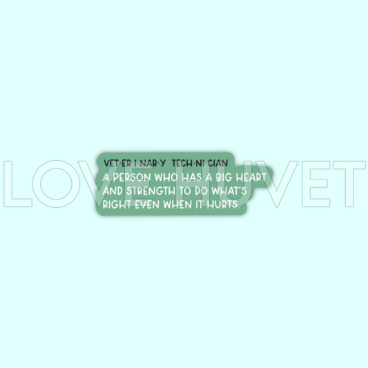 Vet Tech Definition Sticker | Kissed Whiskers