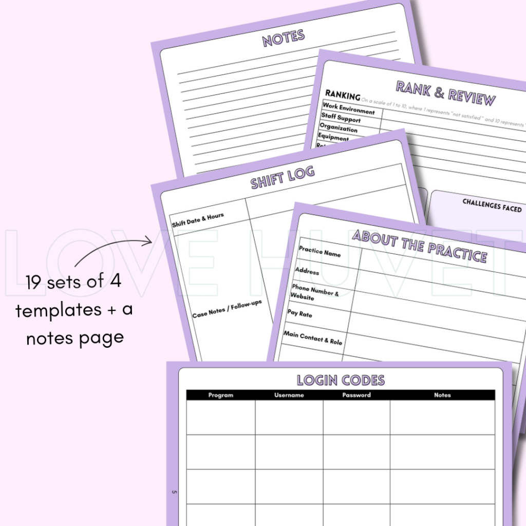 Veterinary Relief Log (Printable + Digital) | Love Huvet